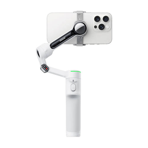 Insta360 Flow 2 Pro - Stabilisateur pour smartphone (blanc) : téléphone fixé sur le support magnétique