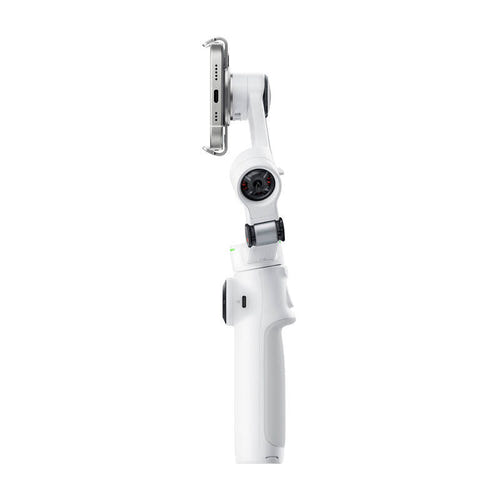Insta360 Flow 2 Pro - Stabilisateur pour smartphone (blanc) : perche et trépied intégrés déployés