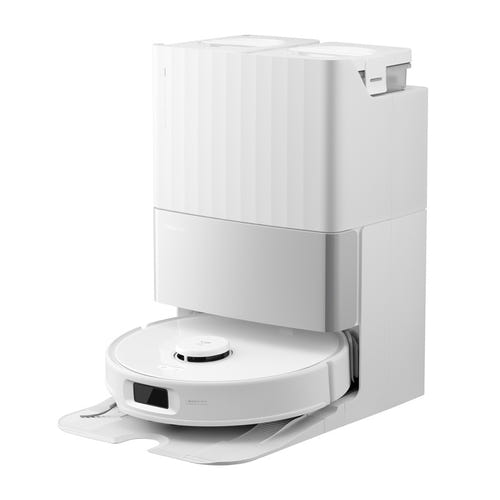 Roborock Qrevo Edge 5V1 - Robot aspirateur laveur 18 500 Pa (blanc) : station d'accueil du Qrevo Edge
