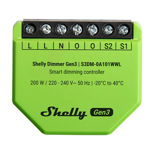 Shelly Dimmer Gen3 - Variateur d'éclairage Wi-Fi 200 W : variateur connecté Shelly Dimmer Gen3