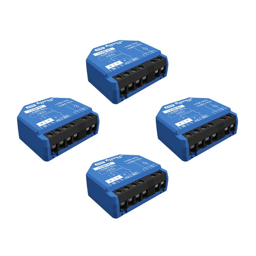Shelly 1 Gen3 - Lot de 4 micromodules relais 16 A Wi-Fi et Bluetooth : lot de quatre micromodules Shelly 1 Gen3 bleus