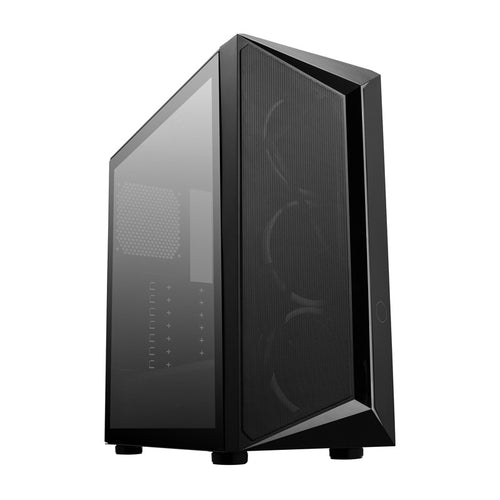 Cooler Master CMP 510 - Boîtier PC ATX verre trempé, 3 ventilateurs ARGB (noir) : boîtier PC Cooler Master CMP 510 noir vu de face