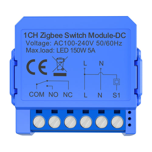 Avatto ZWSM16-DC-1 - Module interrupteur ZigBee 1 canal à contact sec : module interrupteur ZigBee Avatto ZWSM16-DC-1