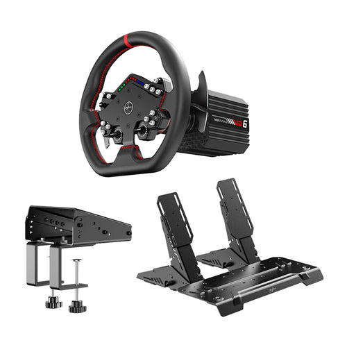 PXN VD6 DBT - Kit volant Direct Drive 6 Nm, pédales et pince Z9 : kit de simulation PXN VD6 DBT complet