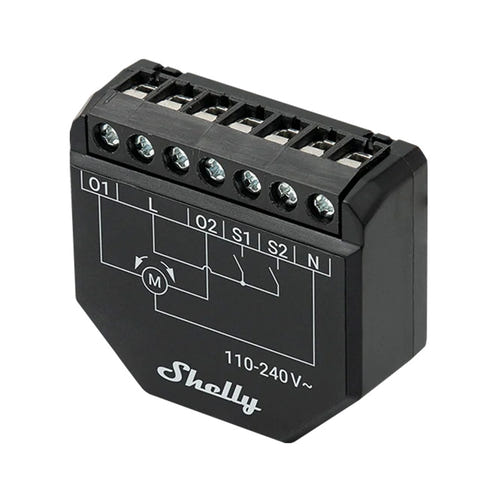 Shelly Shutter - Module Wi-Fi pour volets et stores, mesure de consommation : module installé dans une boîte d'encastrement derrière l'interrupteur