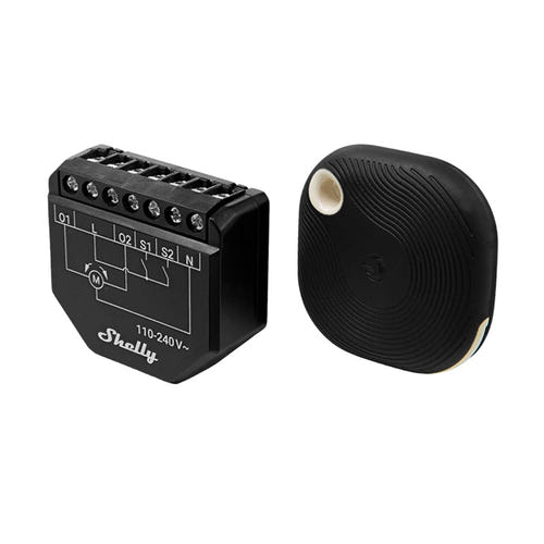 Shelly Shutter + BLU Button Tough 1 - Module volets Wi-Fi et bouton sans fil : bouton Bluetooth posé sans fixation dans la pièce