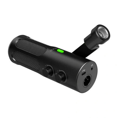 Fifine Tank 3 - Microphone dynamique métal USB-C et XLR (noir) : molettes de gain et d'écoute du Fifine Tank 3