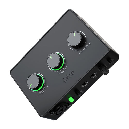 Fifine Ampli 1 - Interface audio USB-C, alimentation fantôme 48 V (noir) : interface audio Fifine Ampli 1 noire