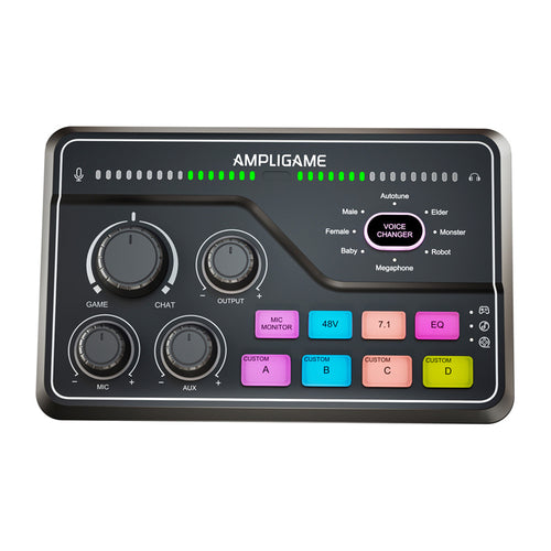 Fifine SC8 RGB - Table de mixage gaming XLR, optique et 48 V (noire) : table de mixage gaming Fifine SC8 RGB noire