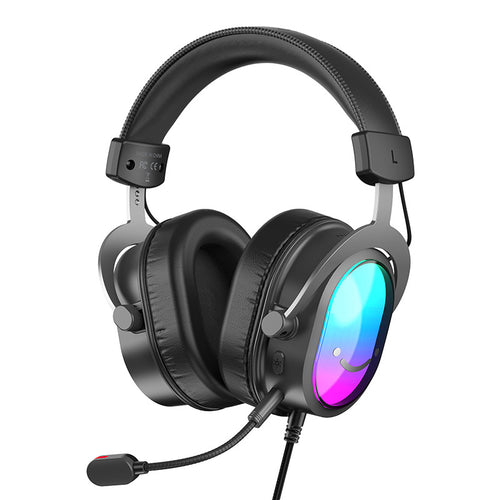 Fifine H16 - Casque gaming USB 7.1 avec micro détachable (noir) : casque gaming Fifine H16 noir avec micro détachable