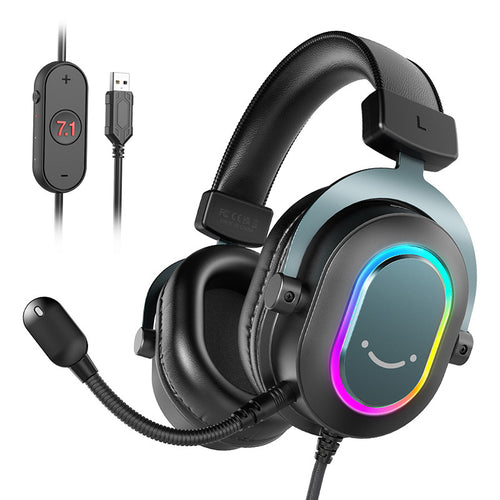 Fifine H6 - Casque gaming USB 7.1, audio 24 bits (noir) : casque gaming Fifine H6 noir avec micro détachable