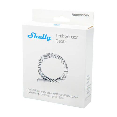 Shelly Leak Sensor Cable - Câble de détection d'eau 2 m pour Flood Gen4 : pose du câble le long d'un mur