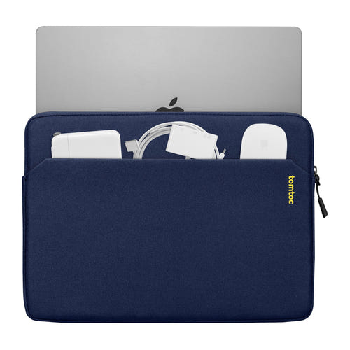 Tomtoc Light-A18 - Housse fine pour ordinateur portable 14 pouces (bleu marine) : doublure intérieure moelleuse