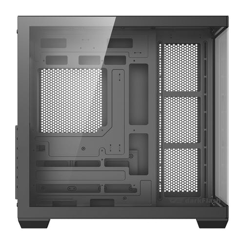 darkFlash C280 - Boîtier PC moyenne tour panoramique 270° (noir) : angle en verre trempé sans montant