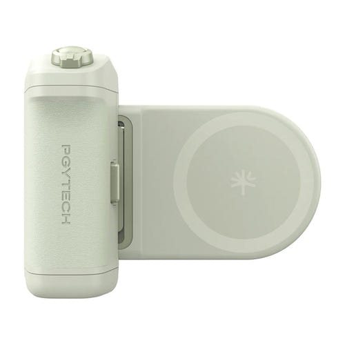 PGYTech MagCam 2 - Poignée photo magnétique 3 en 1 pour smartphone (verte) : poignée photo PGYTech MagCam 2 verte avec un smartphone