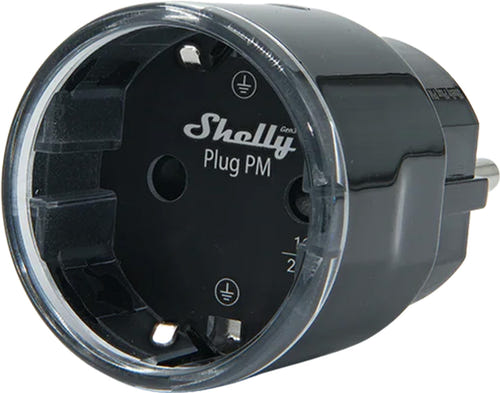 Shelly Plug PM Gen3 - Prise Matter de mesure d'énergie, sans coupure (noire) : prise connectée Shelly Plug PM Gen3 noire
