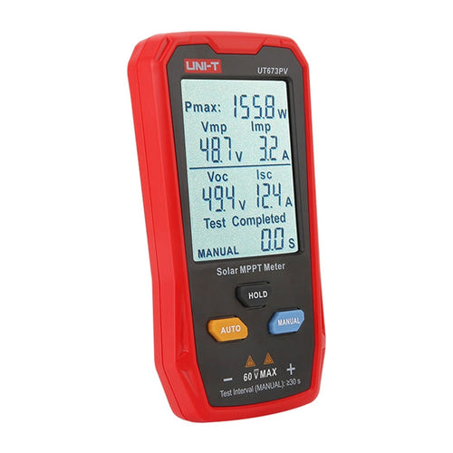UNI-T UT673PV - Testeur MPPT pour panneaux solaires 5 à 800 W : cordons de mesure MC4 fournis