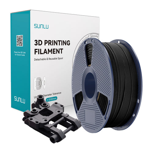 Sunlu ABS - Filament 3D pour pièces fonctionnelles (noir) : bobine de filament Sunlu ABS noir