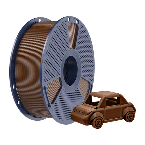 Sunlu PETG - Filament 3D pour pièces fonctionnelles (brun café) : filament PETG brun café enroulé sur sa bobine