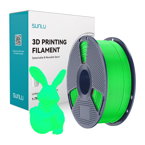 Sunlu PLA Glow - Filament 3D phosphorescent 1,75 mm, 1 kg (vert) : bobine de filament Sunlu PLA phosphorescent vert