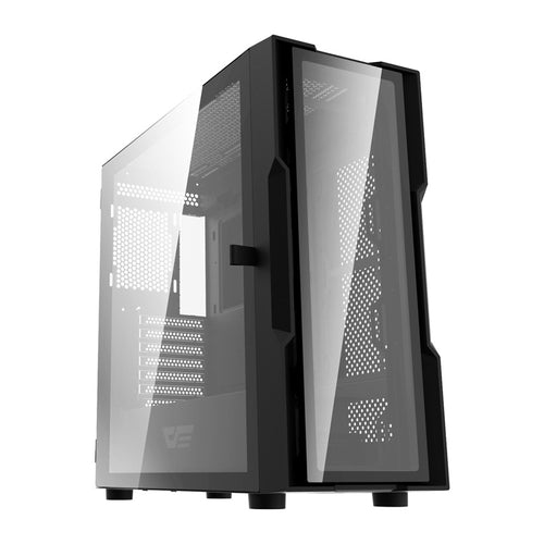darkFlash DK431 Glass - Boîtier PC Big Tower en verre trempé (noir) : boîtier darkFlash DK431 Glass noir vu de face