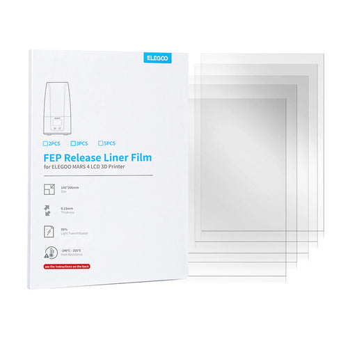 ELEGOO 50.102.0092 - Films FEP 146 x 206 mm pour Mars 5 (5 pièces) : films FEP ELEGOO pour imprimante résine Mars 5