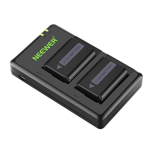 Neewer NP-FW50 - Kit de 2 batteries 1100 mAh et chargeur double pour Sony : kit de deux batteries Neewer NP-FW50 et chargeur
