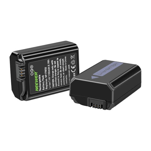 Neewer NP-FW50 - Kit de 2 batteries 1100 mAh et chargeur double pour Sony : batterie NP-FW50 de 1100 mAh