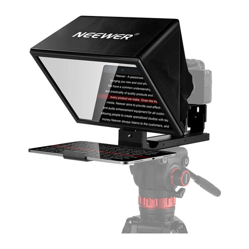 Neewer BASICS X12B - Prompteur aluminium 12 pouces, 1664 g : verre 12 pouces et tablette installée