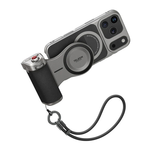 Telesin Master Grip - Poignée de tournage pour iPhone 17 Pro, 3200 mAh : poignée de tournage Telesin Master Grip avec iPhone