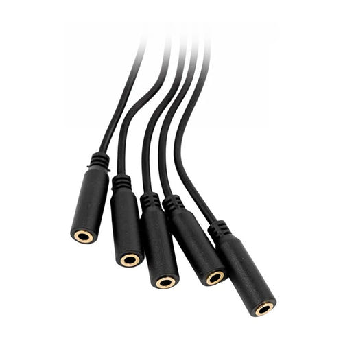 Shelly Splitter 1-5 - Répartiteur jack 3,5 mm pour cinq sondes DS18B20 : cinq sondes DS18B20 raccordées au répartiteur