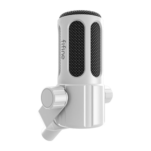 Fifine Tank1 - Microphone dynamique XLR cardioïde (blanc) : microphone dynamique Fifine Tank1 blanc
