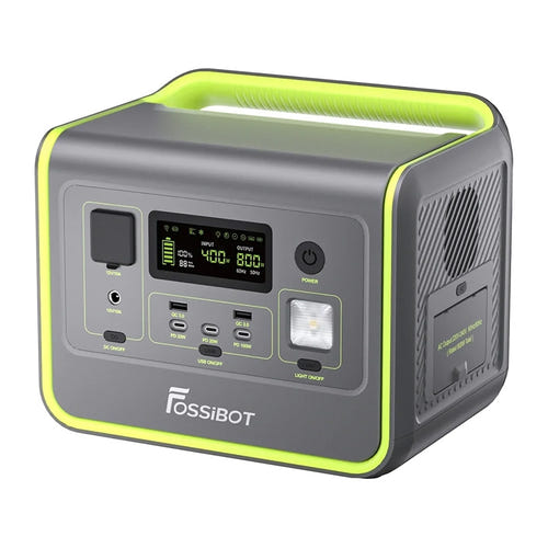 FOSSIBOT F800 - Station électrique portable 800 W, 512 Wh (verte) : station electrique portable FOSSIBOT F800 verte