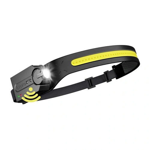 Lepro 320019 - Lampe frontale COB 350 lm à détection de geste : lampe frontale COB portée sur la tête
