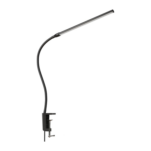 Lepro 310006 - Lampe de bureau à pince LED 460 lm (noire) : lampe à pince noire fixée au bord d'un bureau