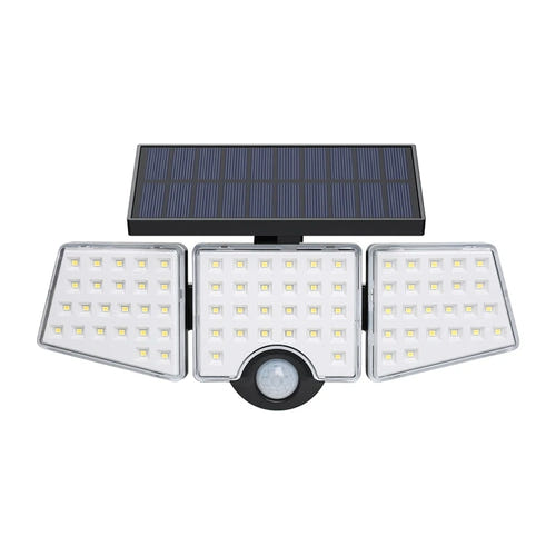 Lepro WL4000 - Lampe solaire à détecteur de mouvement 1000 lm, IP65 : lampe solaire Lepro WL4000 allumée sur une façade
