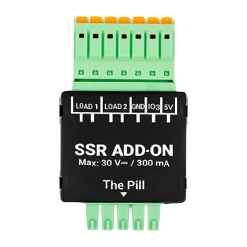 Shelly SSR Add-on - Module relais statique 2 canaux 30 V DC, 300 mA : détail des sorties LOAD1 et LOAD2
