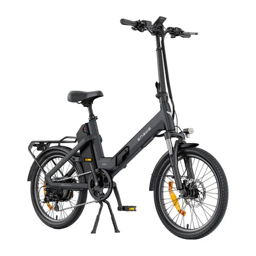 ENGWE O20 Boost - Vélo électrique pliant 20 pouces, 720 Wh, 141 km (gris) : moteur de moyeu mis en évidence pendant le roulage