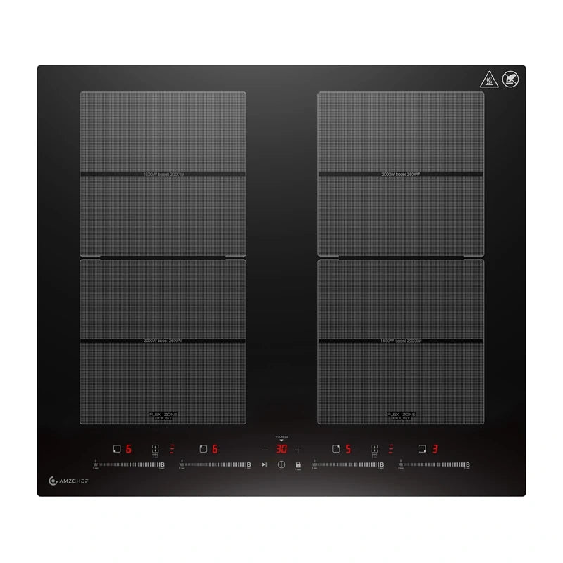 AMZCHEF CE-FS-I74S-FFDD10 - Plaque induction 7400 W, 2 FlexZone et mode BBQ - visuel 1