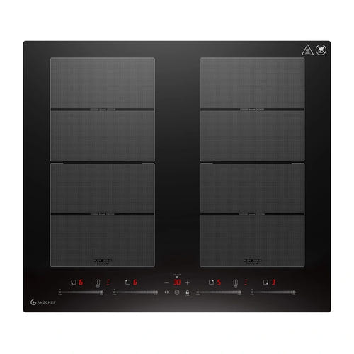 AMZCHEF CE-FS-I74S-FFDD10 - Plaque induction 7400 W, 2 FlexZone et mode BBQ