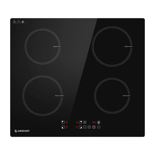 AMZCHEF CE-T-74IB4xyzf-CS - Plaque induction 4 zones 7400 W avec Boost