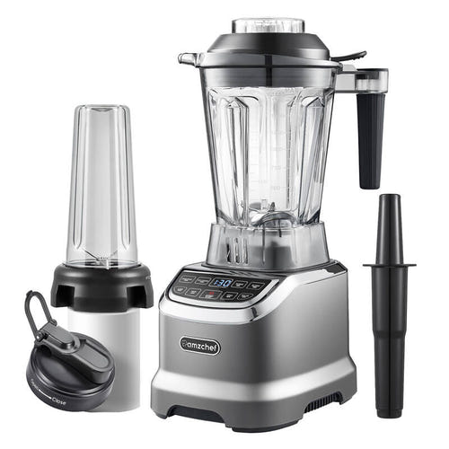AMZCHEF ZM5003-GA - Blender de comptoir 1,85 l avec bouteille nomade, gris