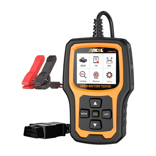 ANCEL AD410 Pro - Lecteur OBD2 et testeur de batterie 2 en 1, écran couleur 2,4 pouces