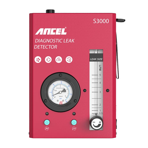 ANCEL S3000 - Détecteur de fuites fumigène 2 modes avec manomètre et débitmètre : façade