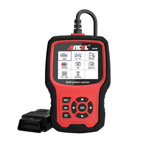 ANCEL VD700 - Valise de diagnostic OBD2 tous systèmes pour Volkswagen, Audi, Skoda et Seat : écran