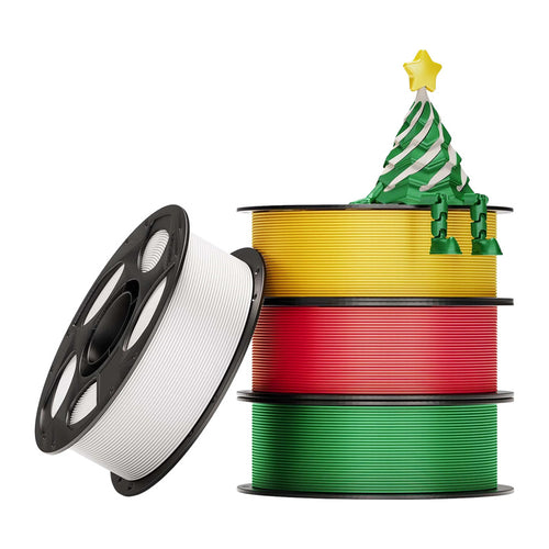 ANYCUBIC IPHSCSD-103-4 - Coffret 4 filaments PLA Silk de Noël (blanc, rouge, vert, or) - visuel 1
