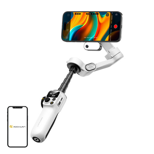 AOCHUAN P2 - Stabilisateur 3 axes magnétique MagSafe pour smartphone (blanc)