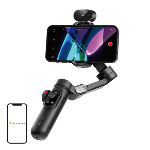 AOCHUAN X Pro AI - Stabilisateur 3 axes avec capteur IA pour smartphone (noir)