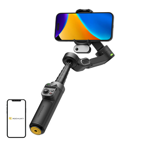 AOCHUAN X3 - Stabilisateur 3 axes avec module IA et perche (noir) (vue 1)
