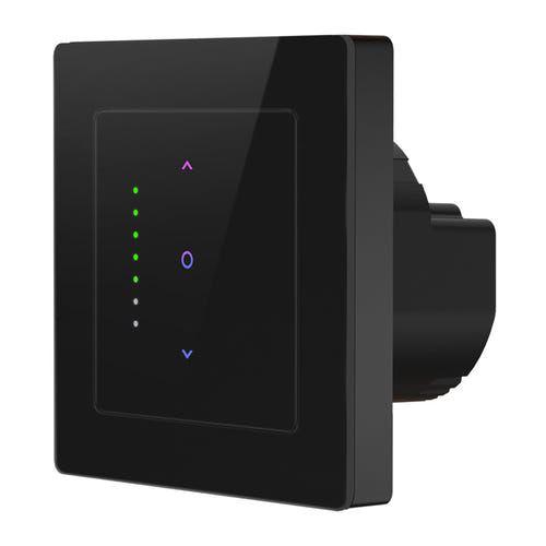 AVATTO CS20-EU-B - Interrupteur tactile connecté Wi-Fi pour volets, noir : façade verre rétroéclairée